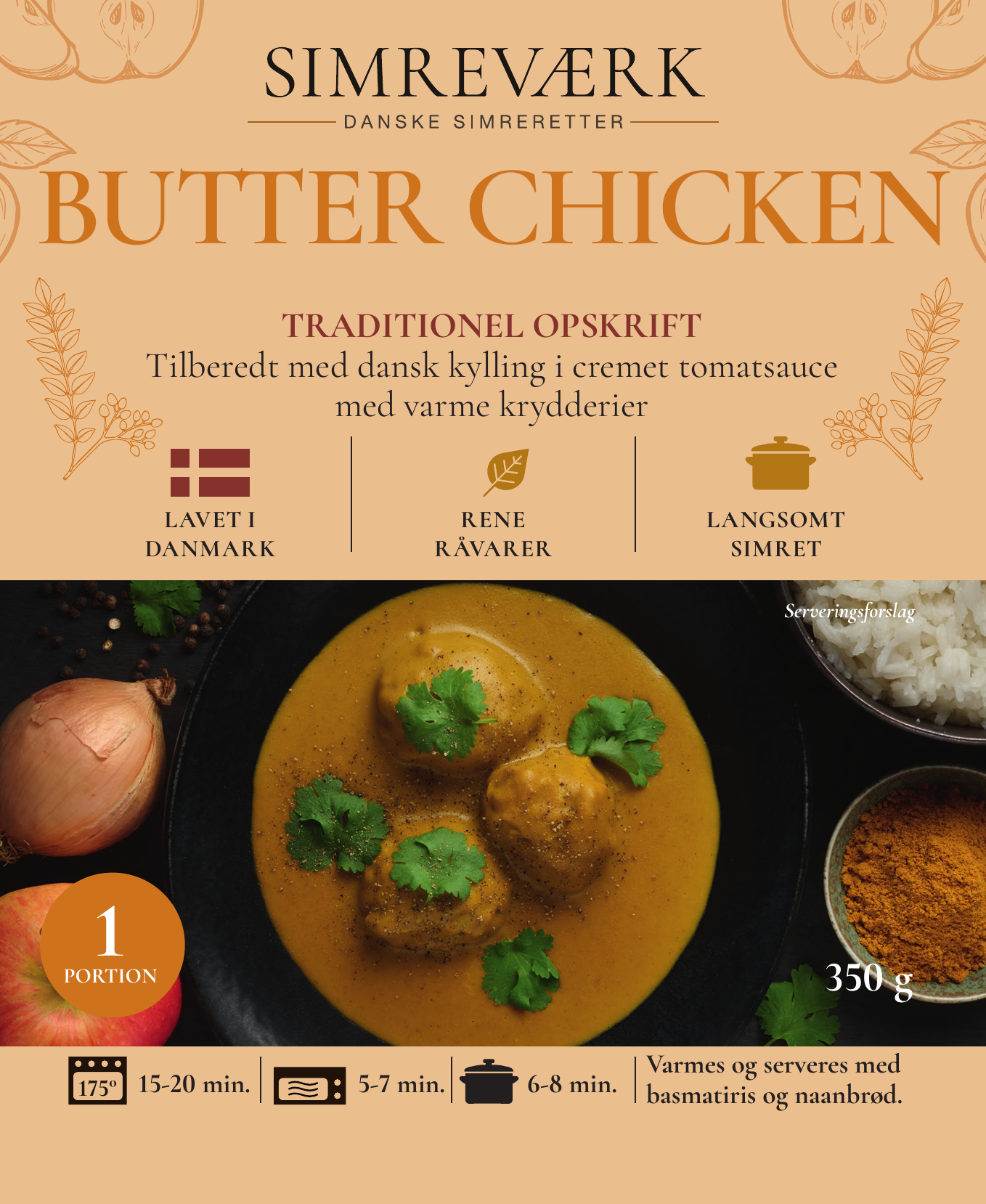 Emballage til Simreværk Butter Chicken 350 g