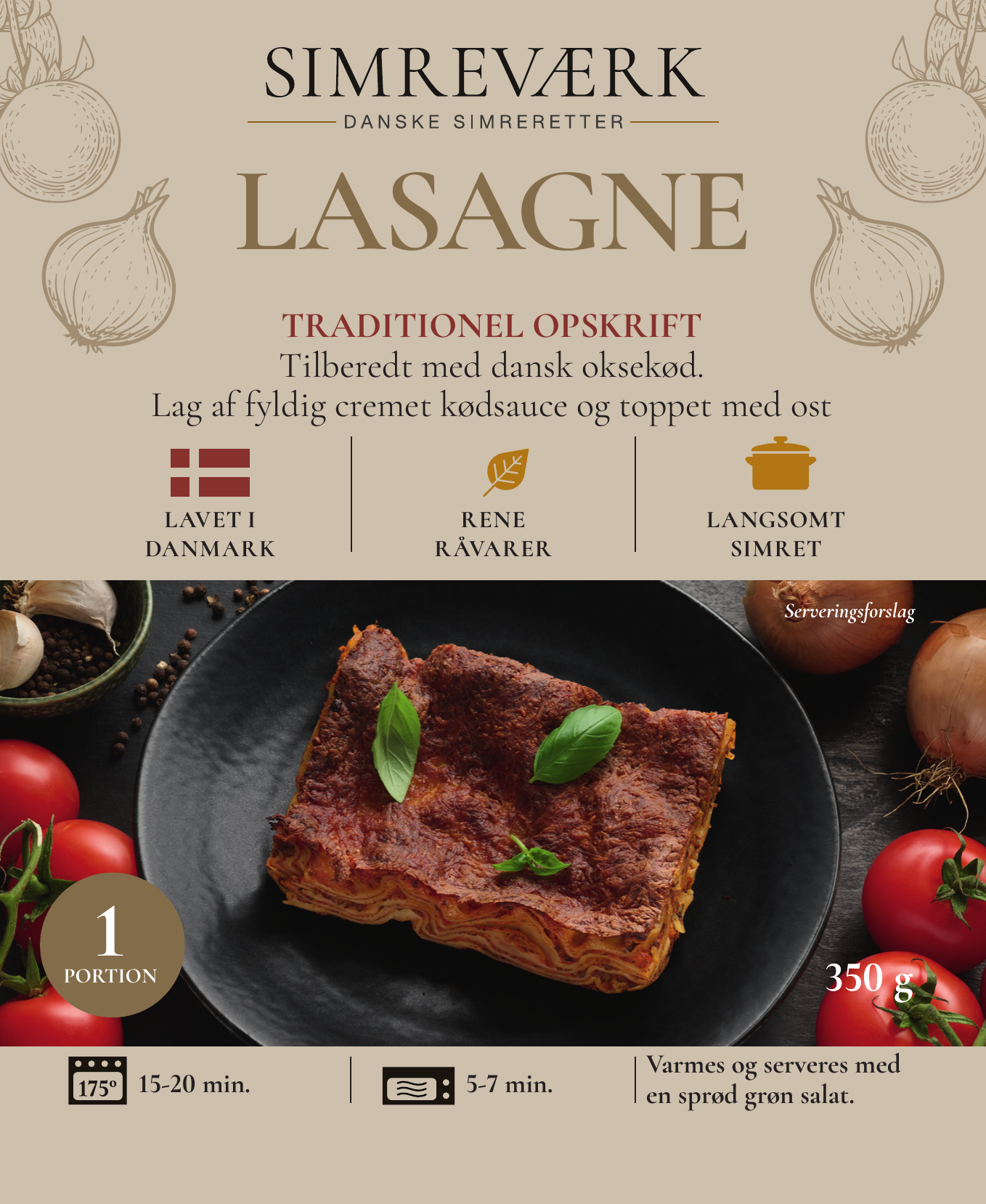 Emballage til Simreværk Lasagne 350 g